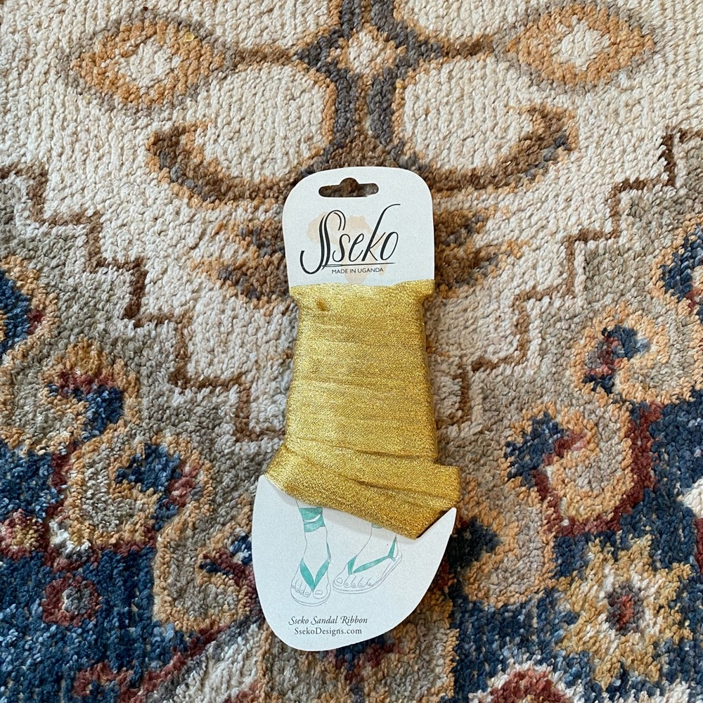 Sseko Ribbons for Ribbon Sandals (NEW) Color: Gold Shimmer